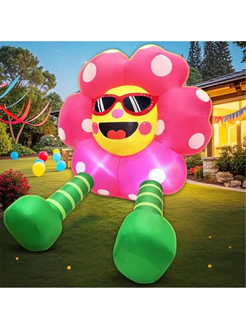 4FT Inflatable Sunflower Blow up Flower Yard Built-in LED Lights Outdoor Decor - Picture 6 of 6